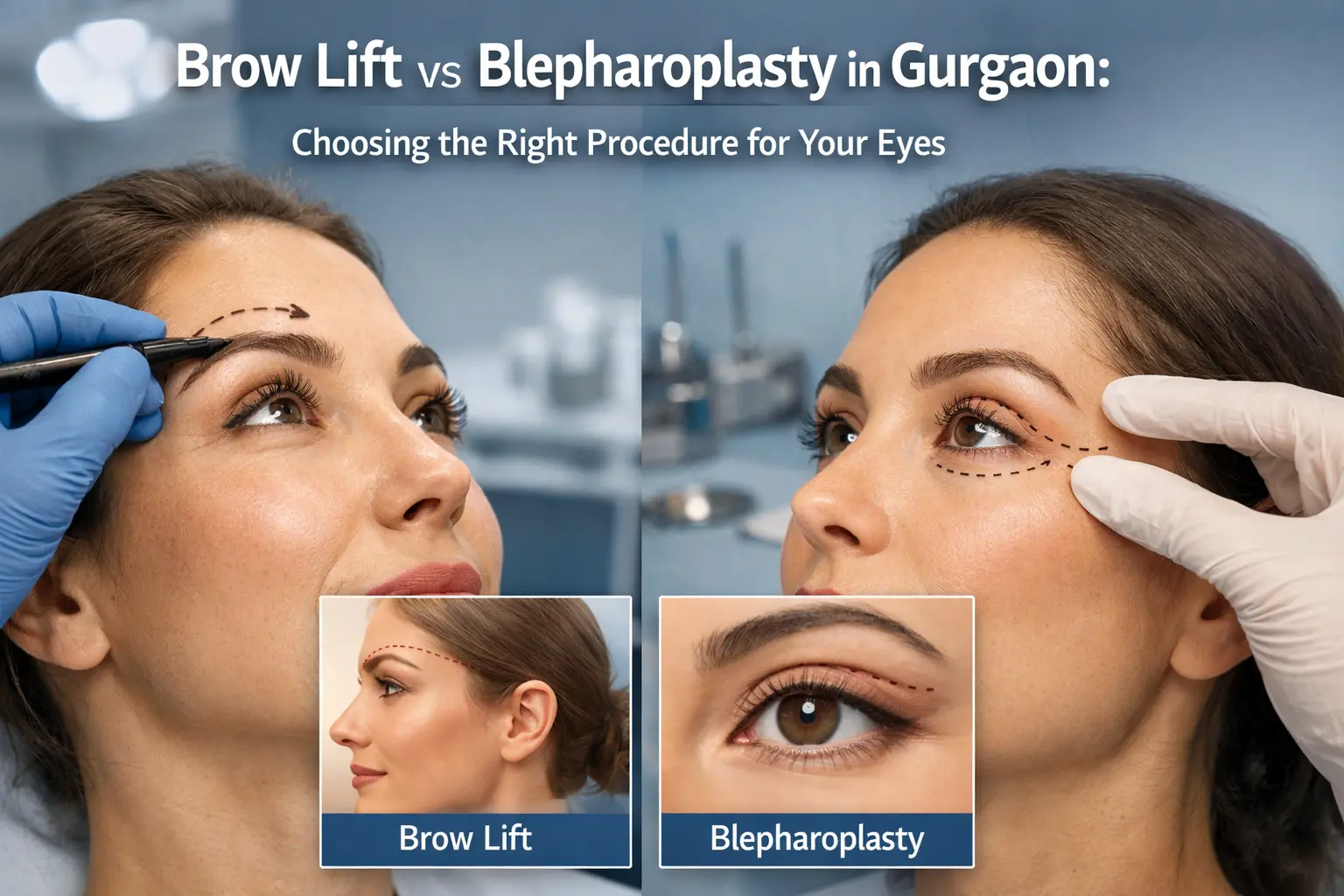 Brow Lift vs Blepharoplasty in Gurgaon Choosing the Right Procedure for Your Eyes